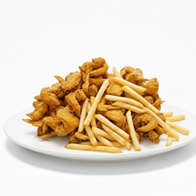 100 Wings w/Fries.