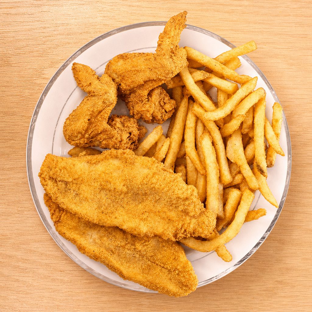 2 Wings 2pc Fish Meal.