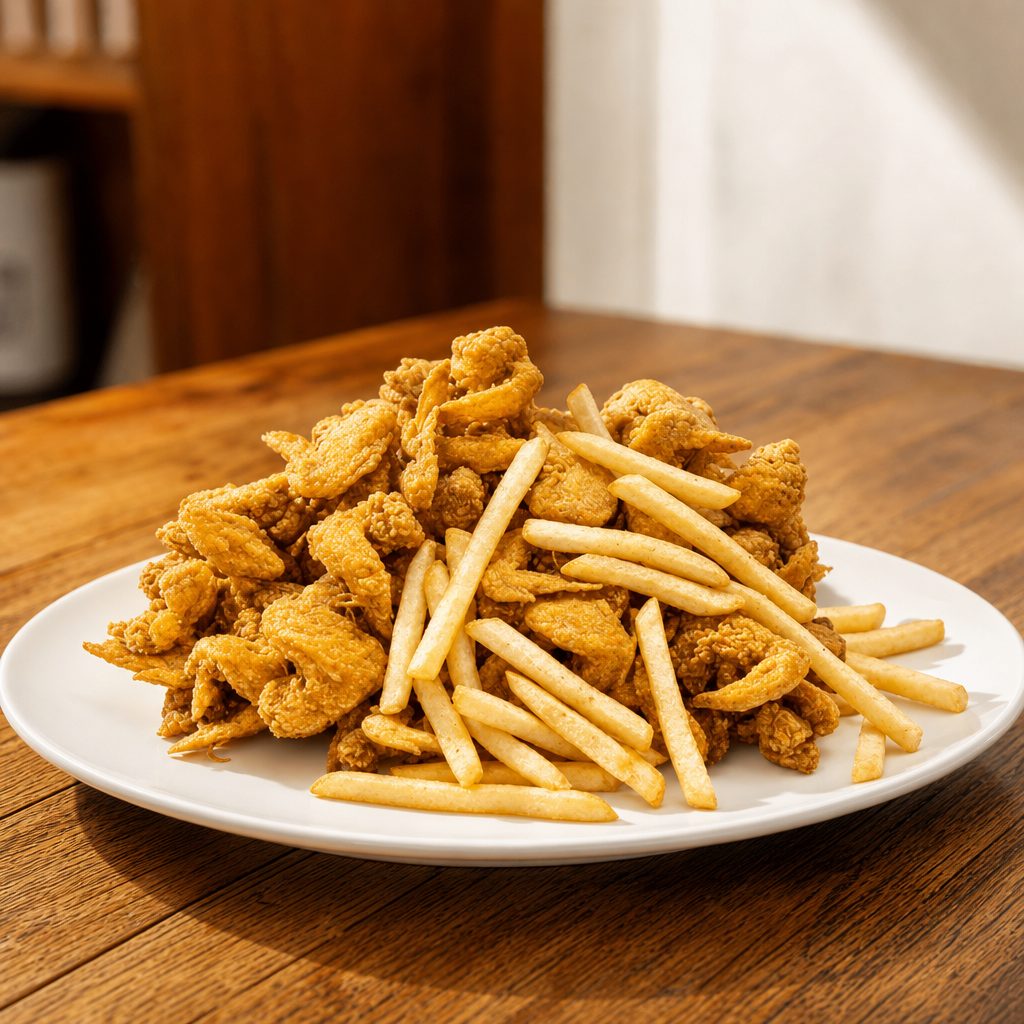 25 Wings w/Fries.