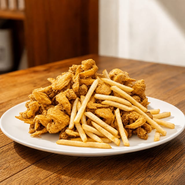 25 Wings w/Fries.